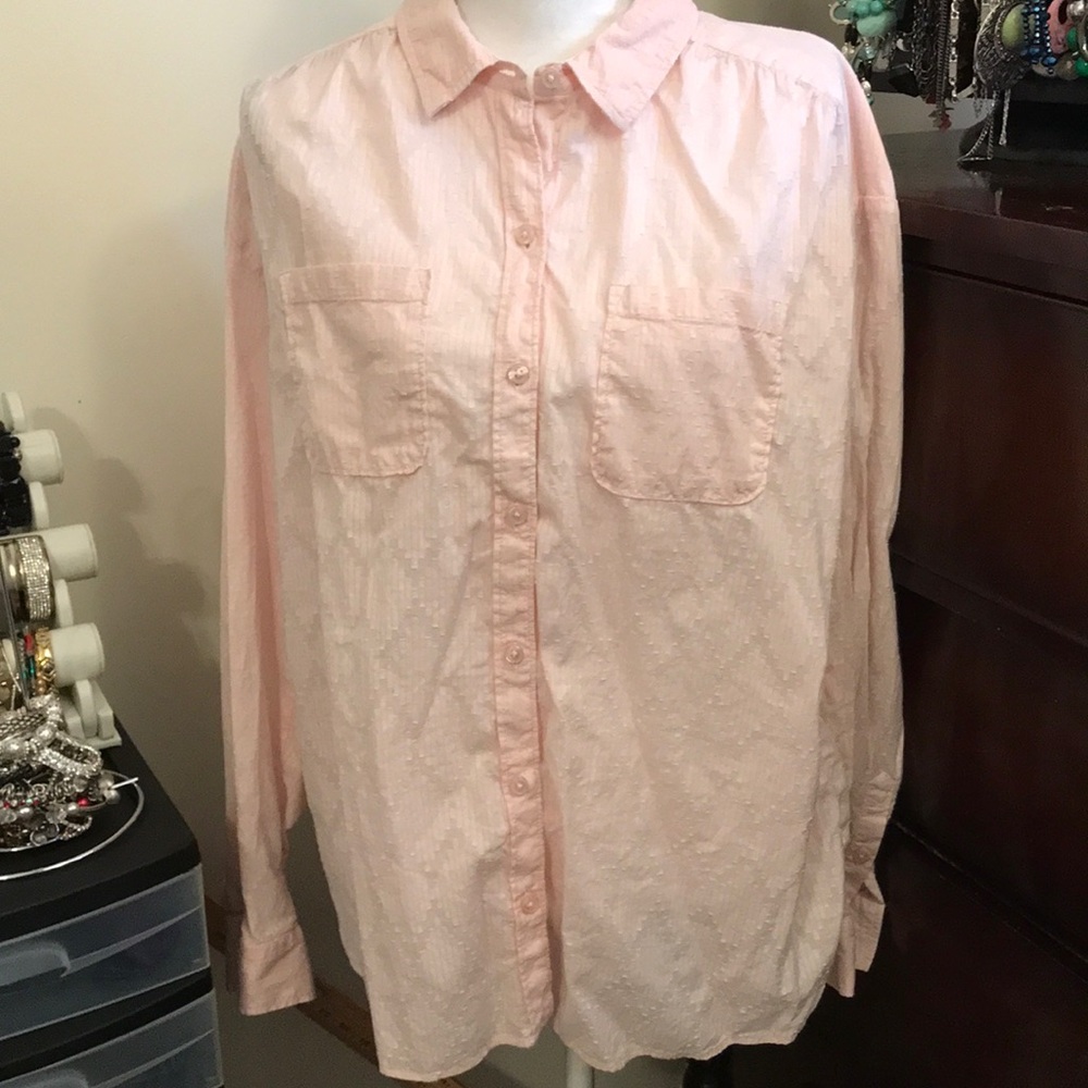 Wonderly Shoelace Pink Blouse, size xl - Picture 1 of 6